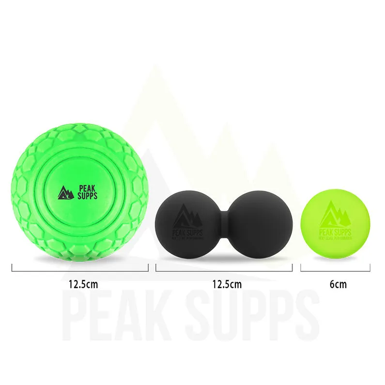 Massage Ball Set With Bag (Large EVA Ball, Peanut Ball, Lacrosse Ball)