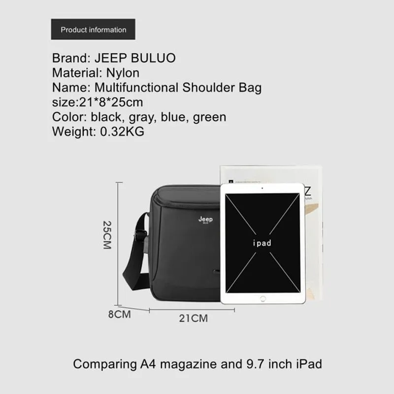 Men Shoulder Bags Fashion Business Male Crossbody Messenger Daily Bag Nylon Multifunction High Capacity New Hot Sale