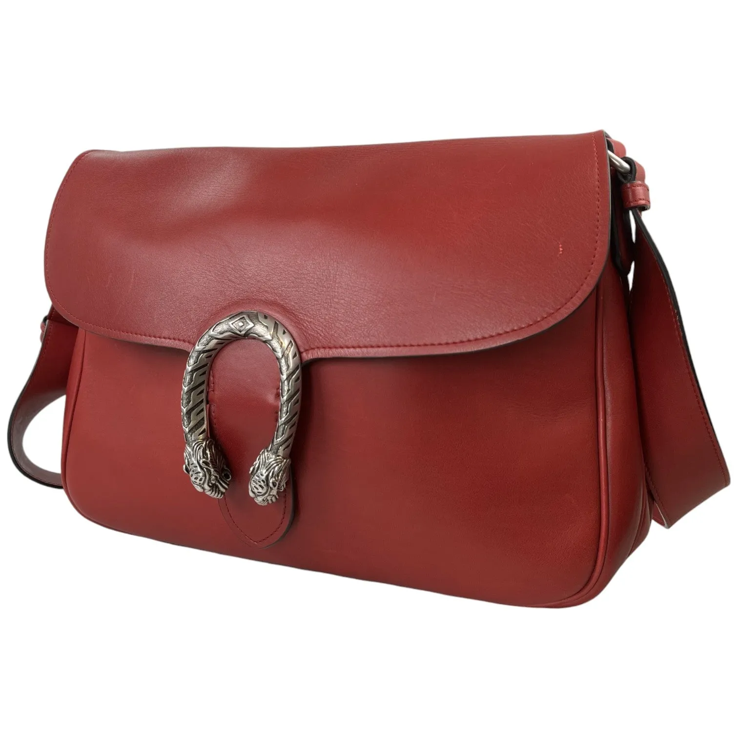 Men's Dionysus Smooth Leather Messenger Bag Burgundy