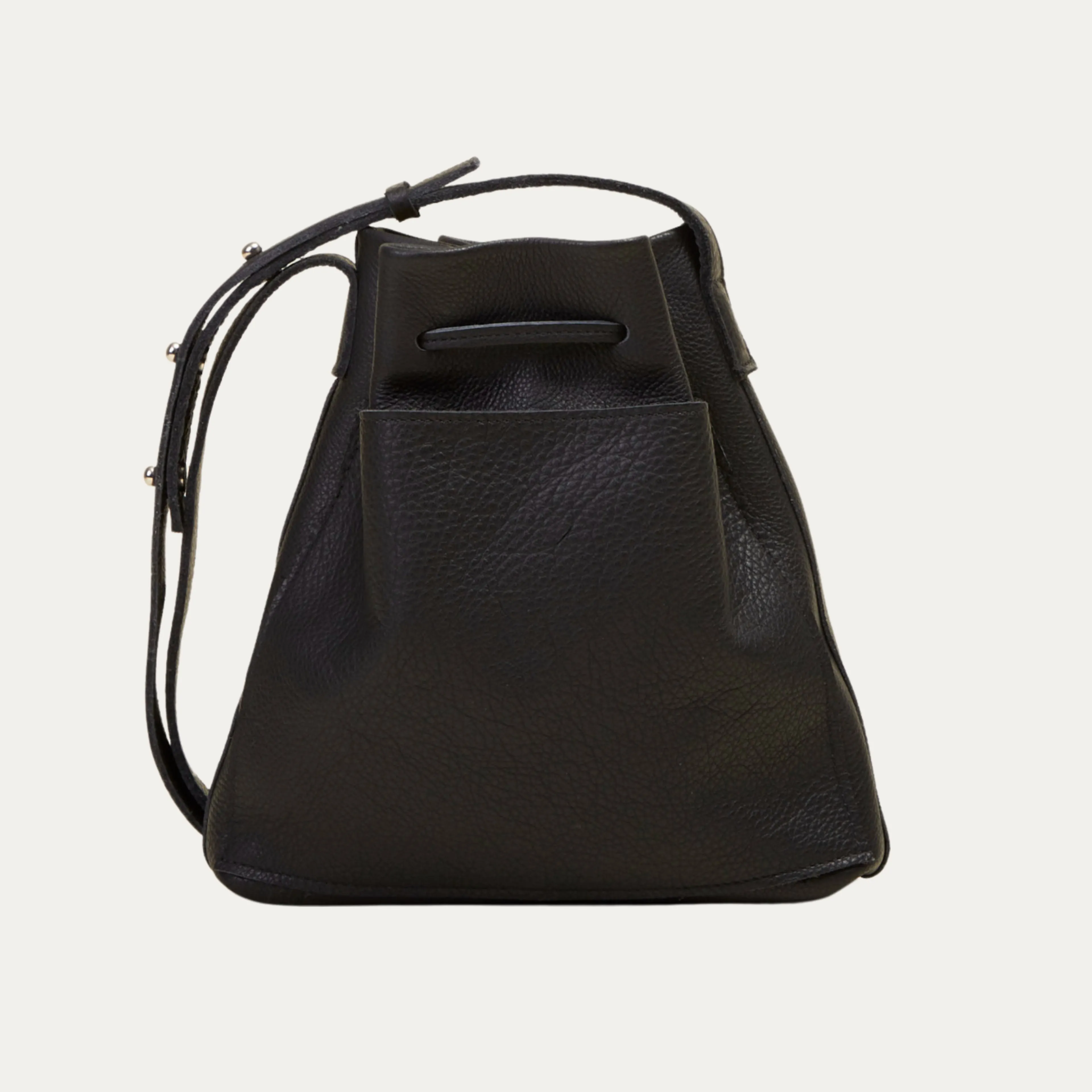 Mini Crossbody Tote | Black Leather   Gold Hardware