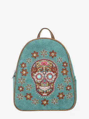 Montana West Embroidered Sugar Skull Collection Backpack