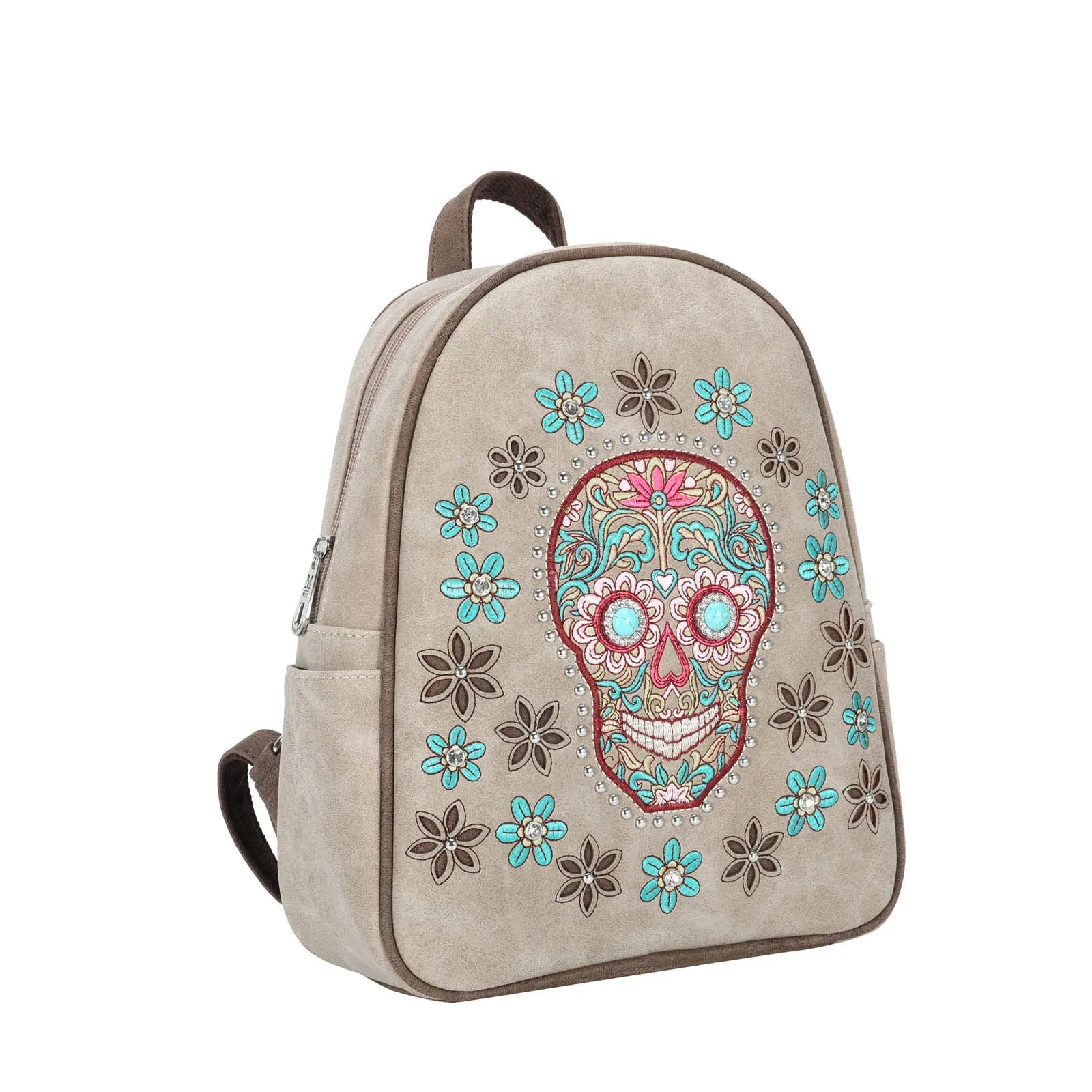 Montana West Embroidered Sugar Skull Collection Backpack