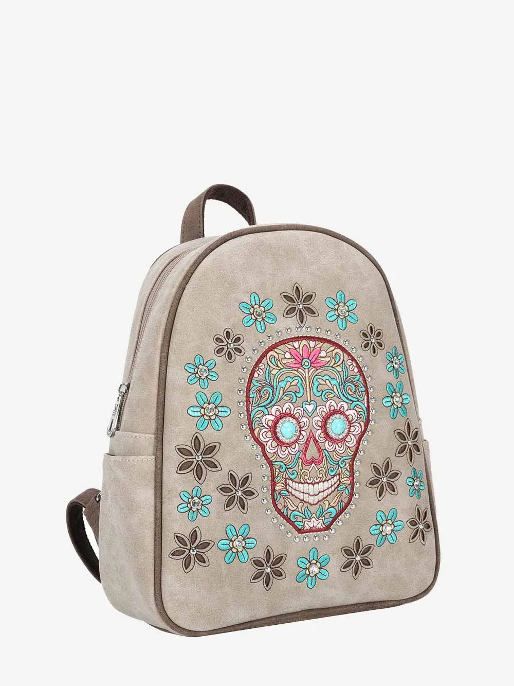 Montana West Embroidered Sugar Skull Collection Backpack