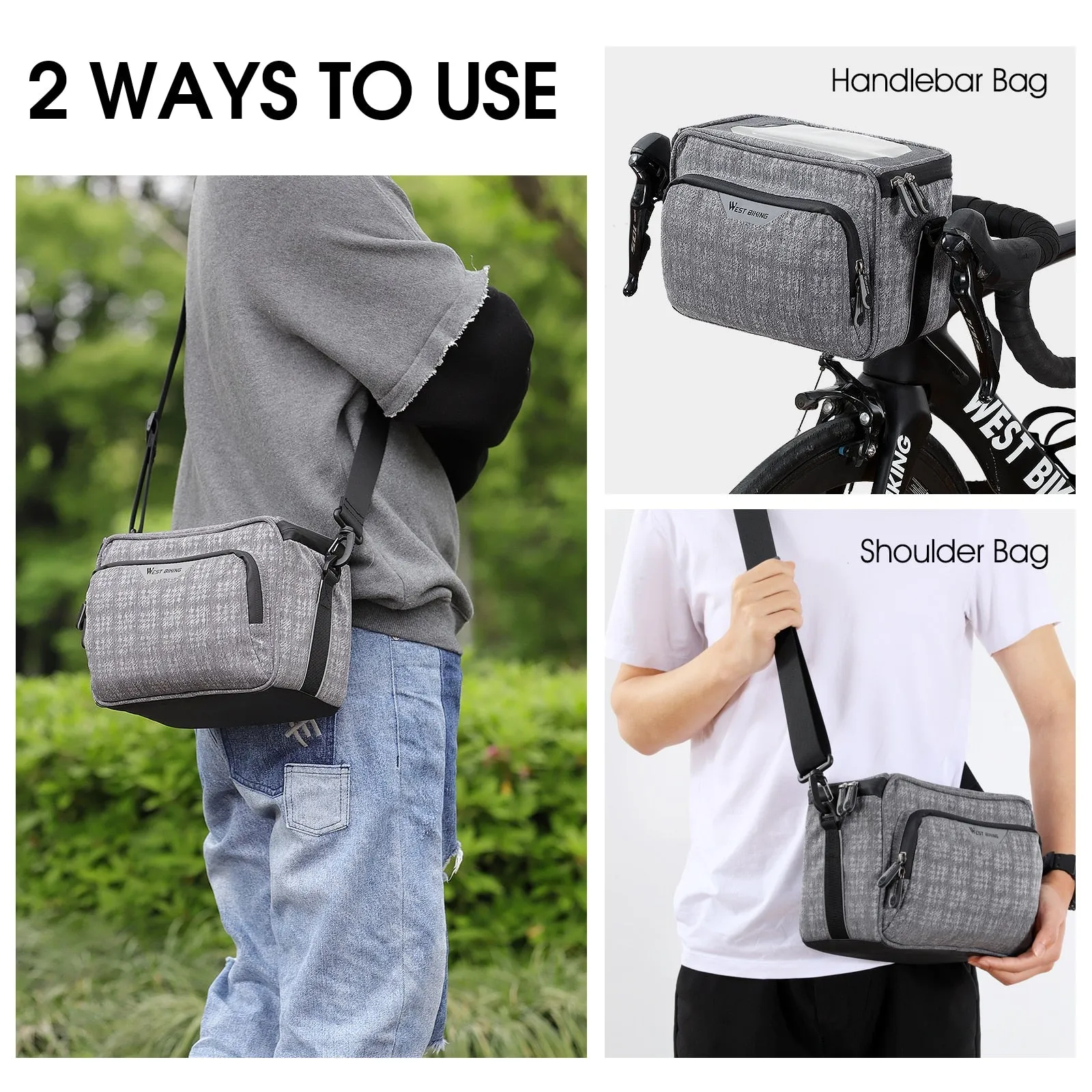 Multifunction Bike Handlebar Bag Cycling Touch Screen Phone Bags Travel Shoulder Bag MTB Road Bicycle Accessories