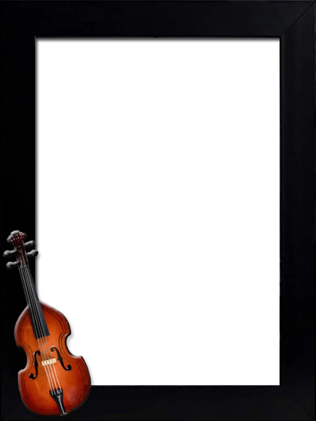 Music Picture Frame - with Upright Bass Decoration - Size 8" by 10"