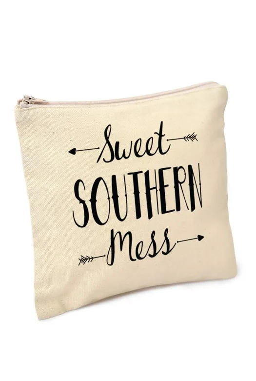 Natural "Sweet Southern Mess" Makeup Bag