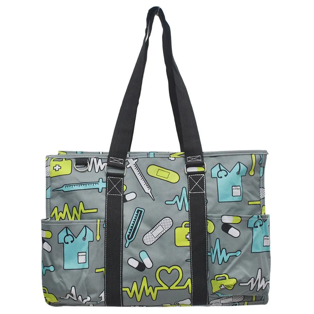 Nurse Life NGIL Zippered Caddy Large Organizer Tote Bag