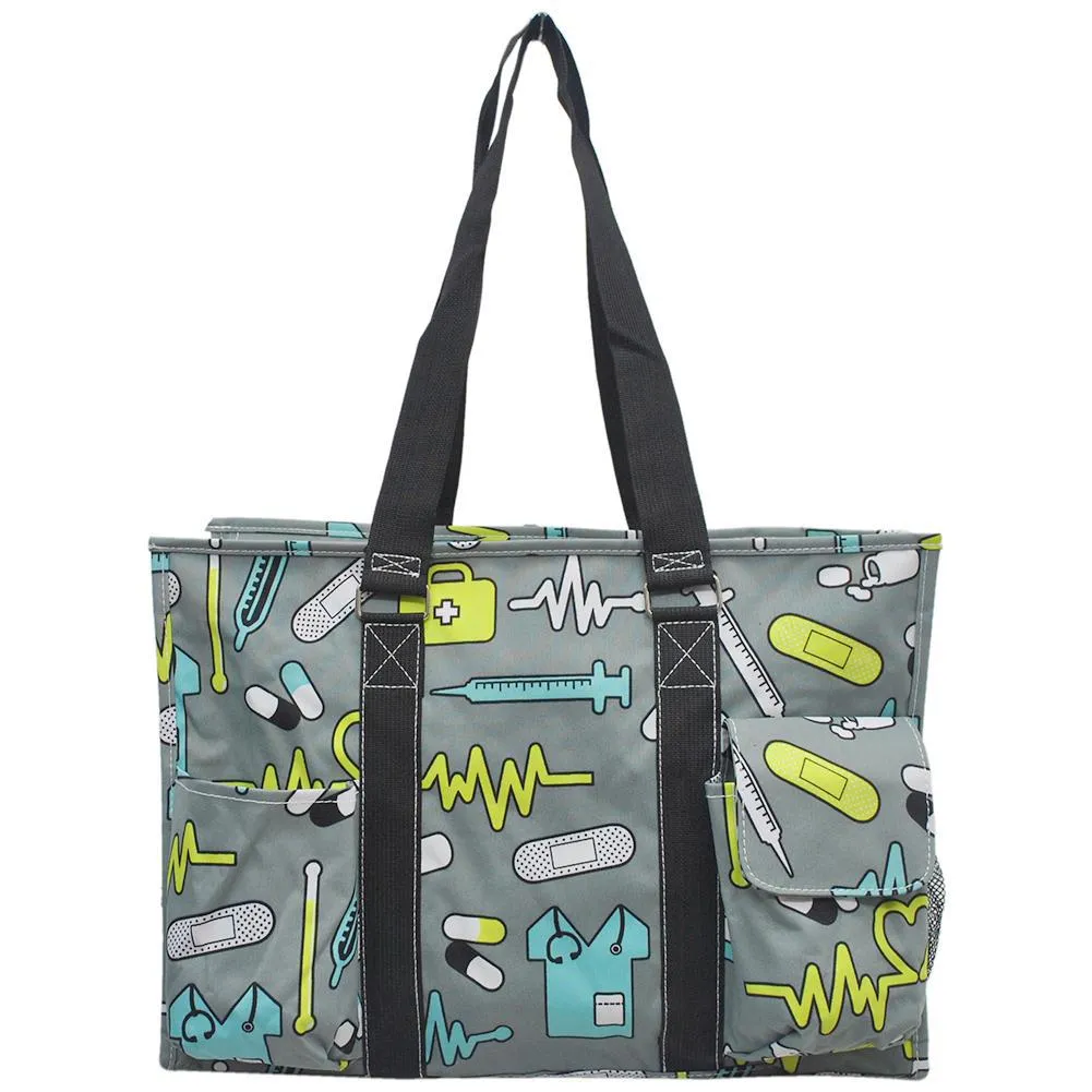 Nurse Life NGIL Zippered Caddy Large Organizer Tote Bag