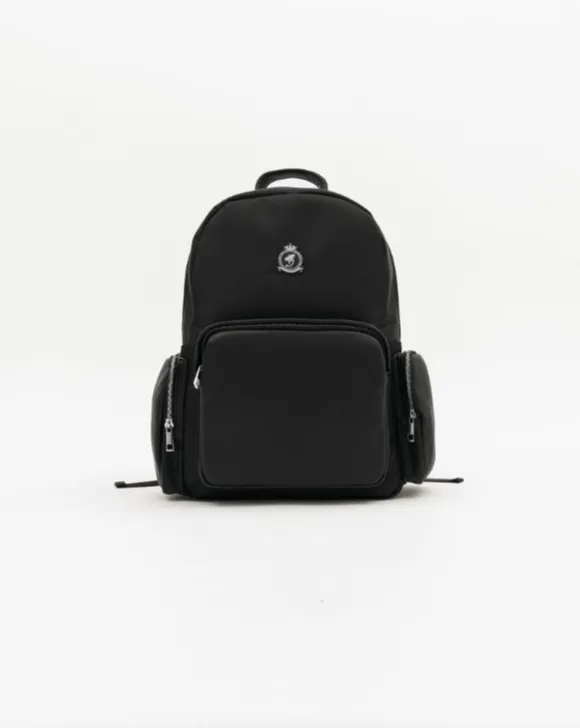 Nylon Weekender Backpack - Black