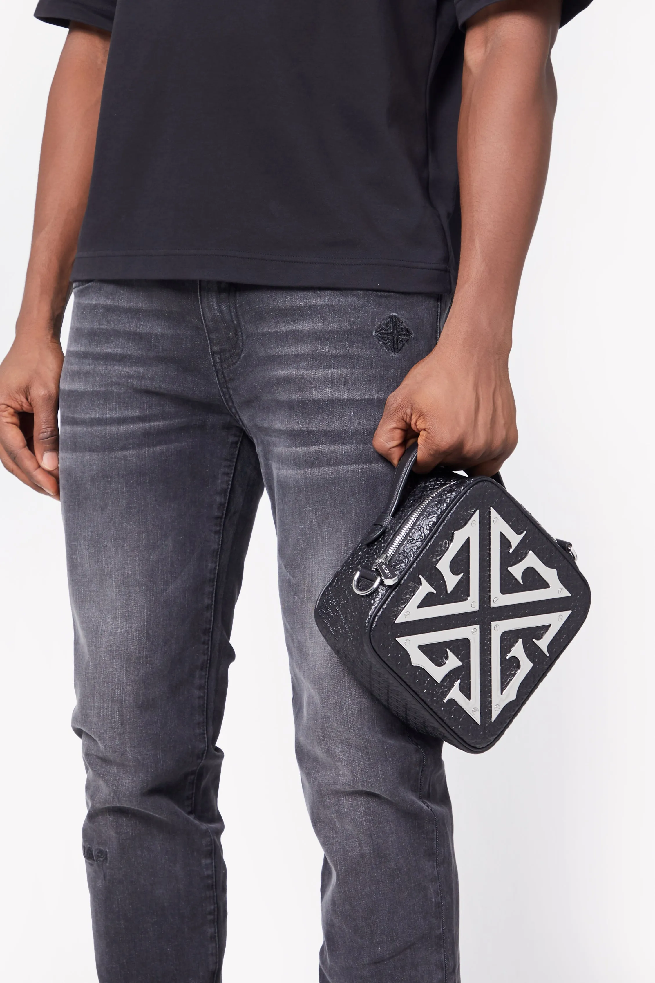 Obsidian Black Messenger Bag