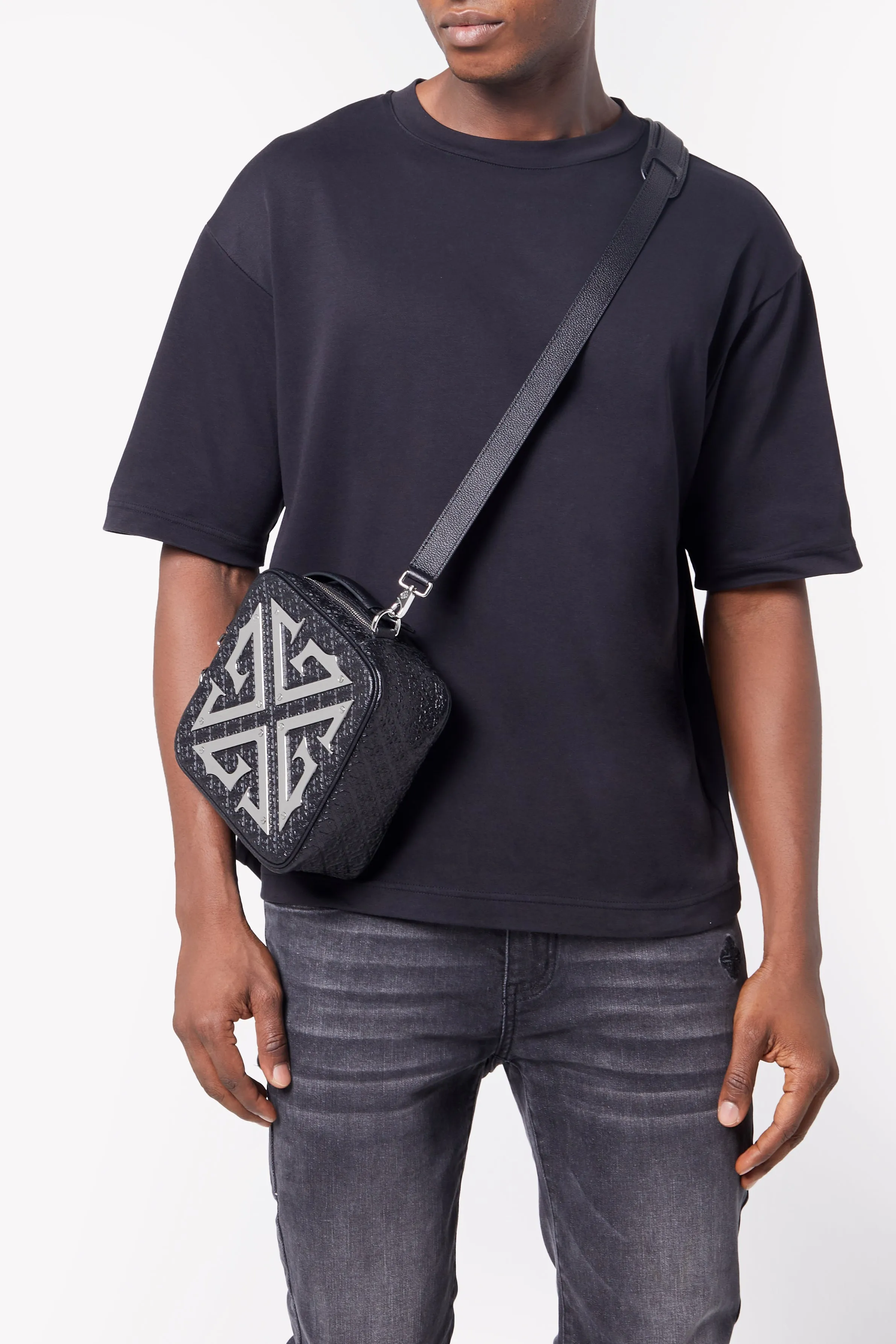 Obsidian Black Messenger Bag