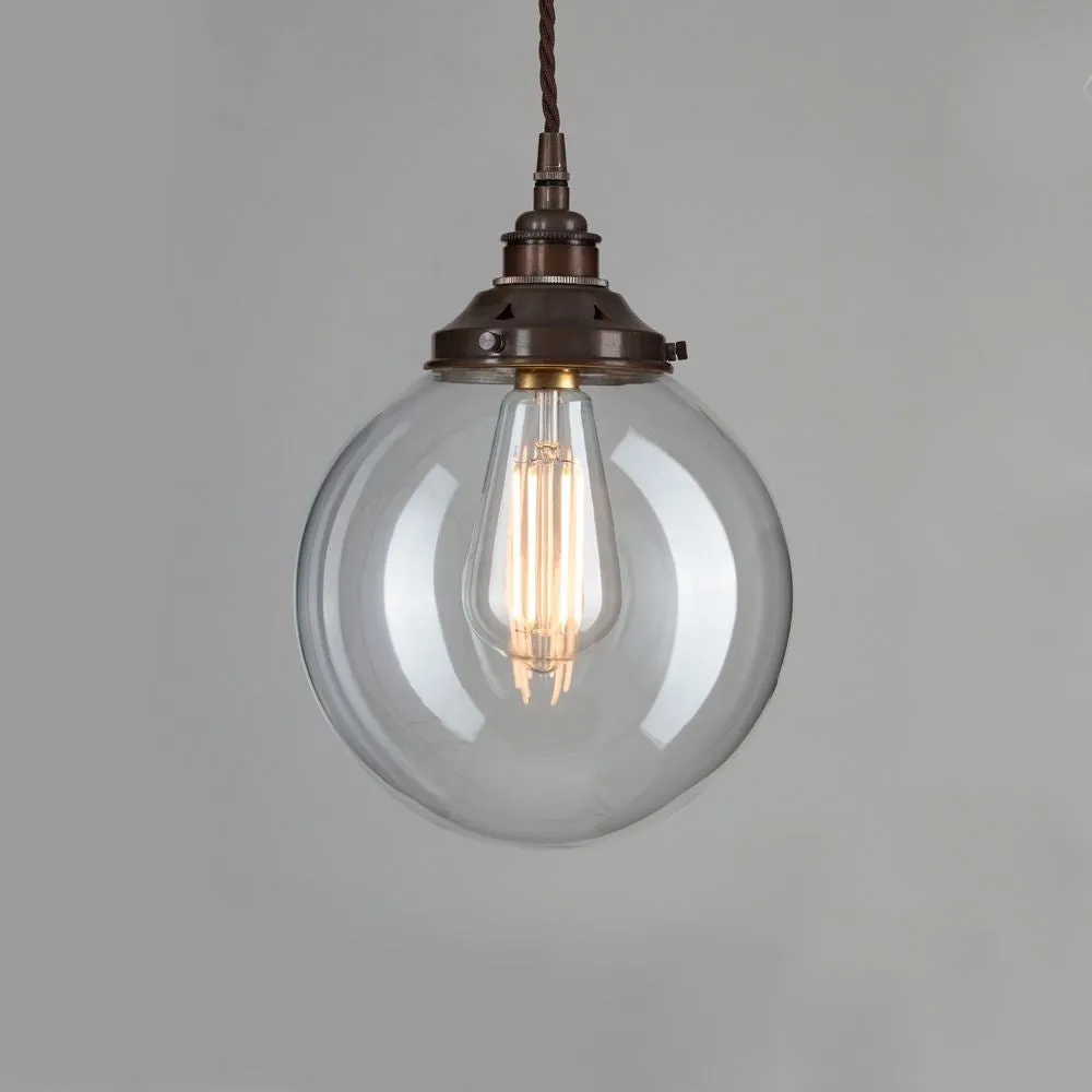 Old School Electric Globe blown glass pendant light