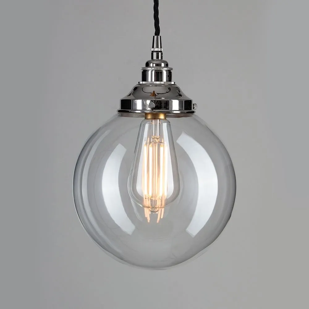 Old School Electric Globe blown glass pendant light