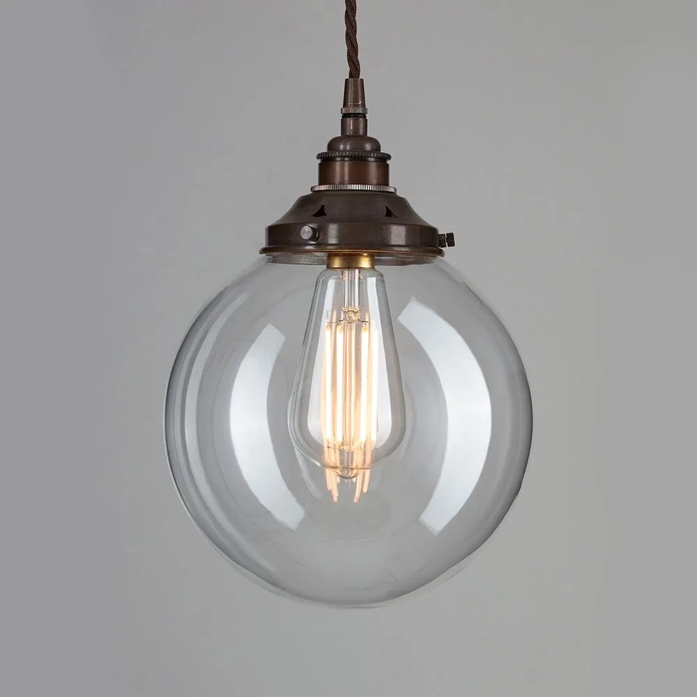 Old School Electric Globe blown glass pendant light