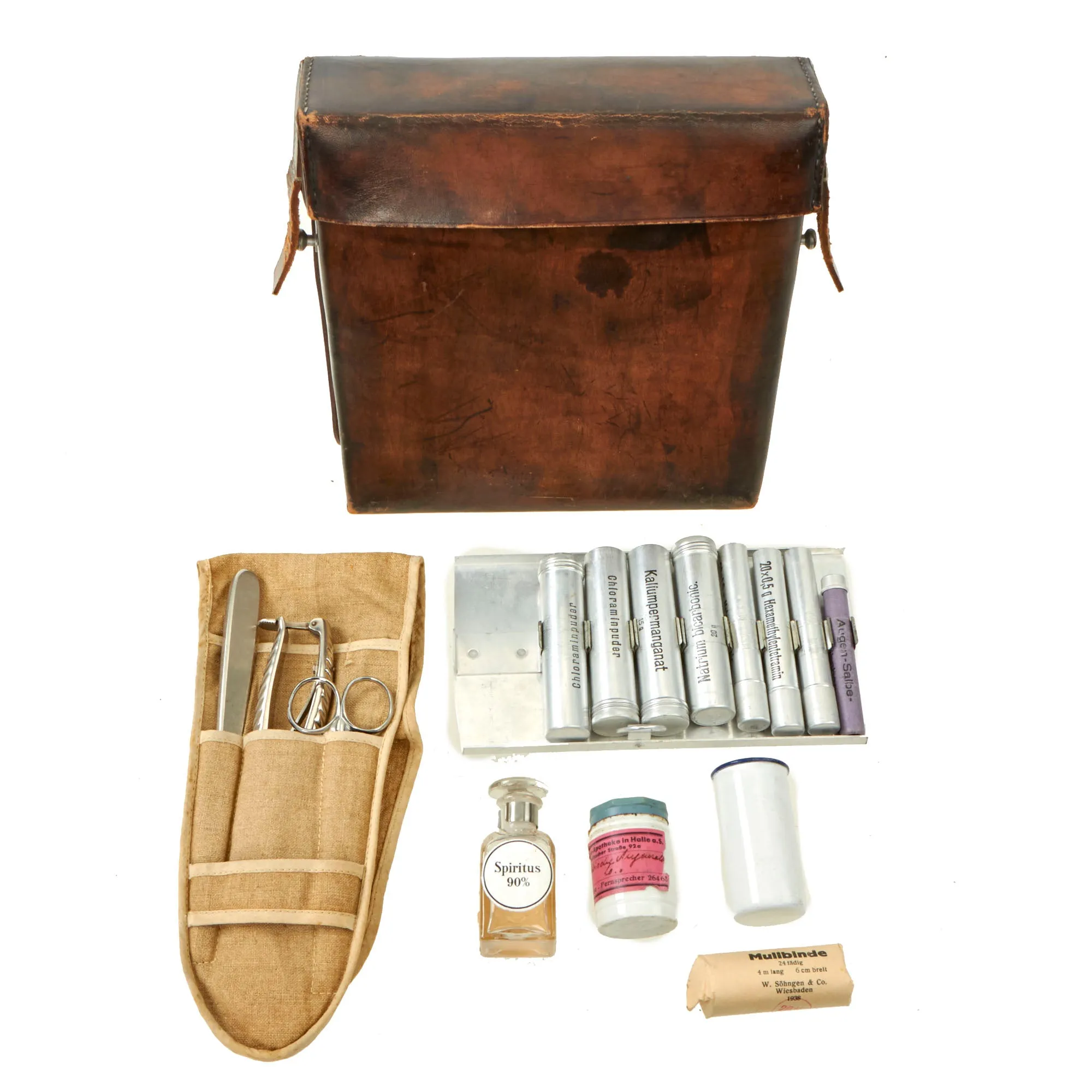 Original German WWII Luftschutz Gastasche "Gas Bag" Medic First Aid Kit by W. Söhngen & Co. with Contents