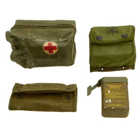 Original U.S. Vietnam War Era First Aid Kit Lot With Contents - 4 Items