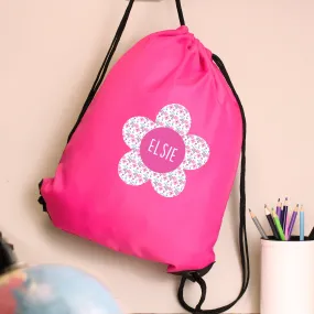 Personalised Flower Pink Kit Bag