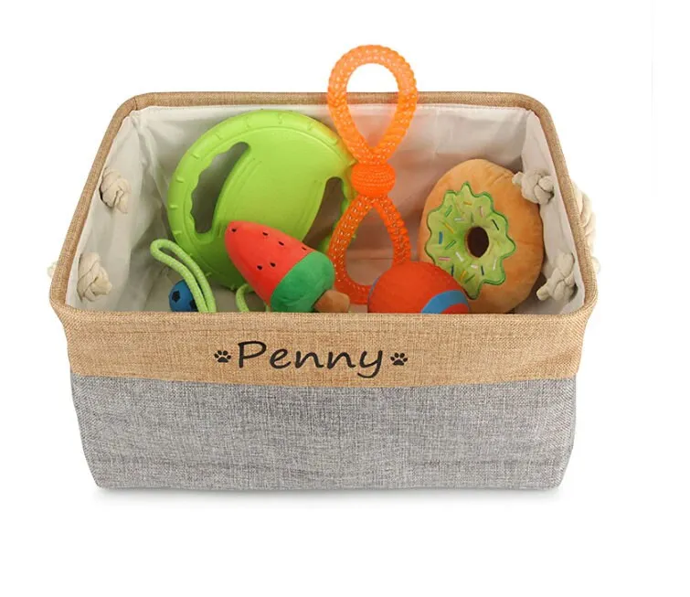 Personalized Foldable Storage Basket - Customized Kids Toy Organizer - Custom Dog Toy Basket Dog Toys Storage Bag Dog Toy Bin Pet Toy