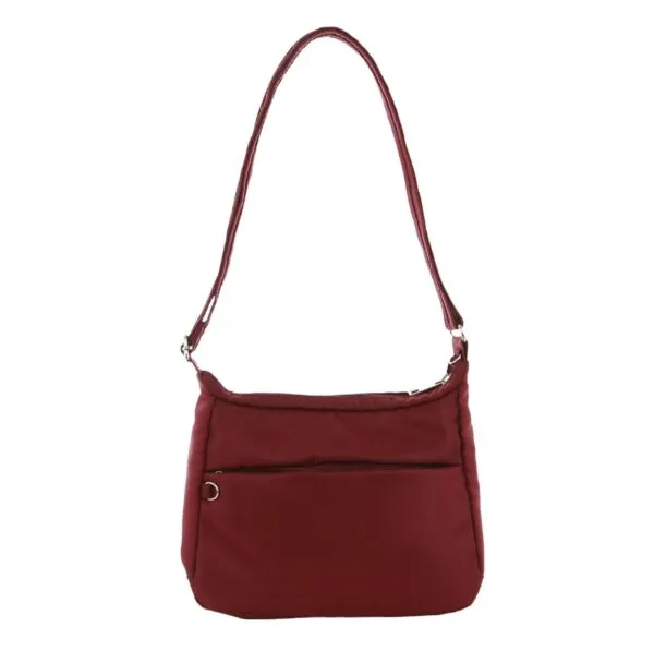 Pierre Cardin Nylon Anti - Theft Cross Body Bag - Wine