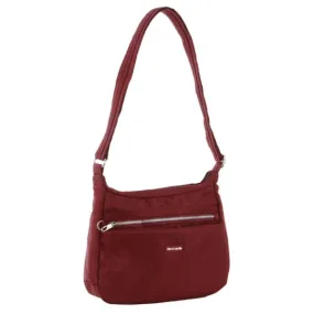 Pierre Cardin Nylon Anti - Theft Cross Body Bag - Wine