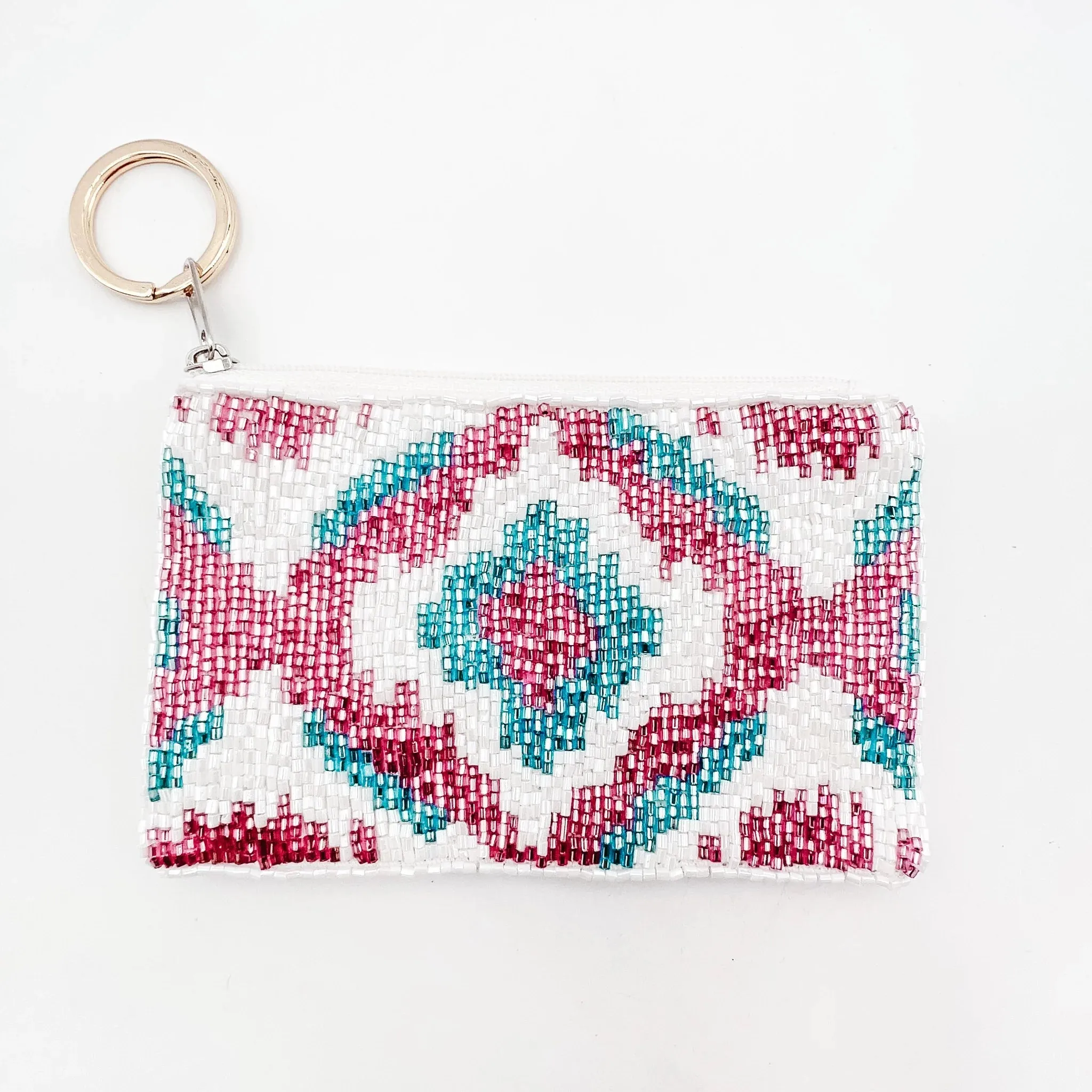 Pink/Turq Aztec Keychain Pouch