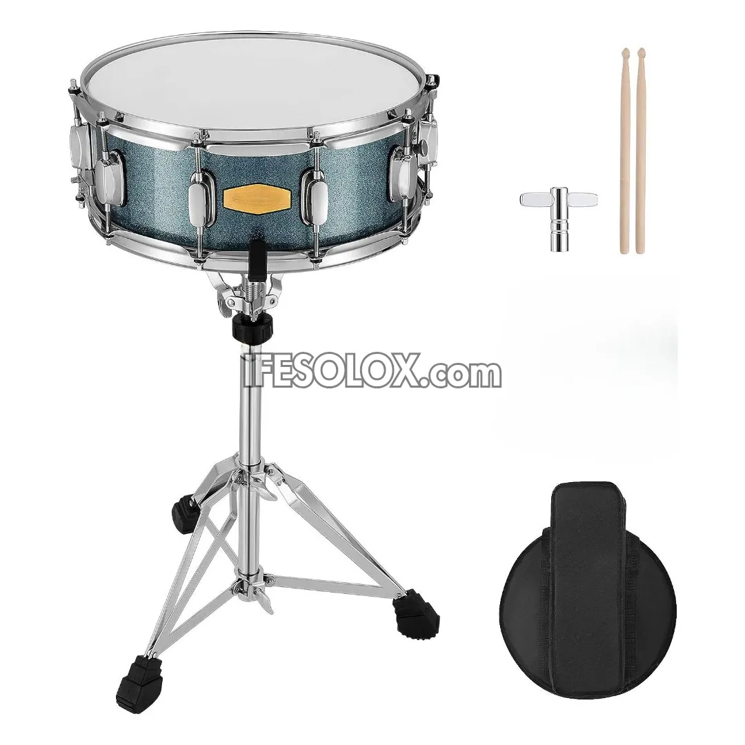 Premium 1st Grade Snare Drum with Adjustable Tripod Stand, Bag, Belt and Tuning Key - Brand New