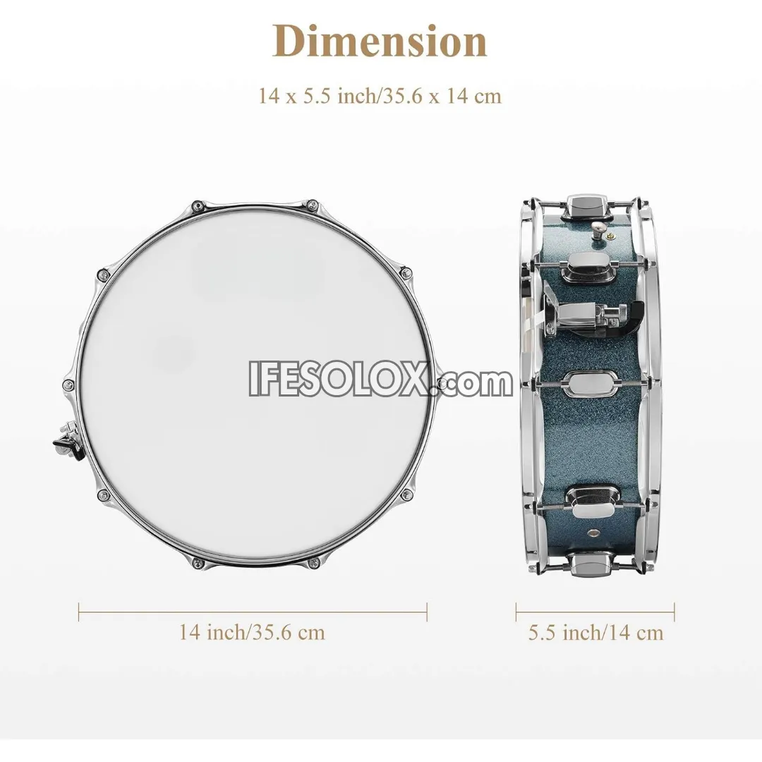 Premium 1st Grade Snare Drum with Adjustable Tripod Stand, Bag, Belt and Tuning Key - Brand New