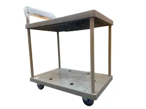 Prestar Single Handle Double Decker 2 Tier Plastic Trolley 150kg (PB114) | Model : TRL-PS-P150-2TIER