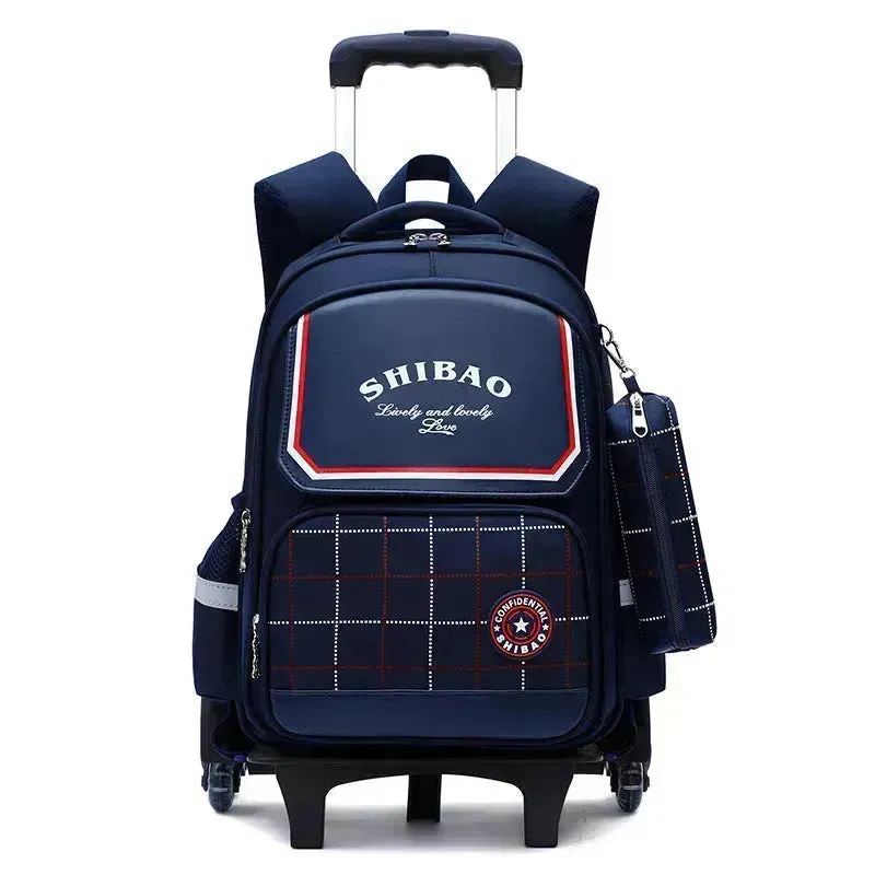 Primary School Children Burden-relieving Trolley Backpack Lunch Box Bag for Kids