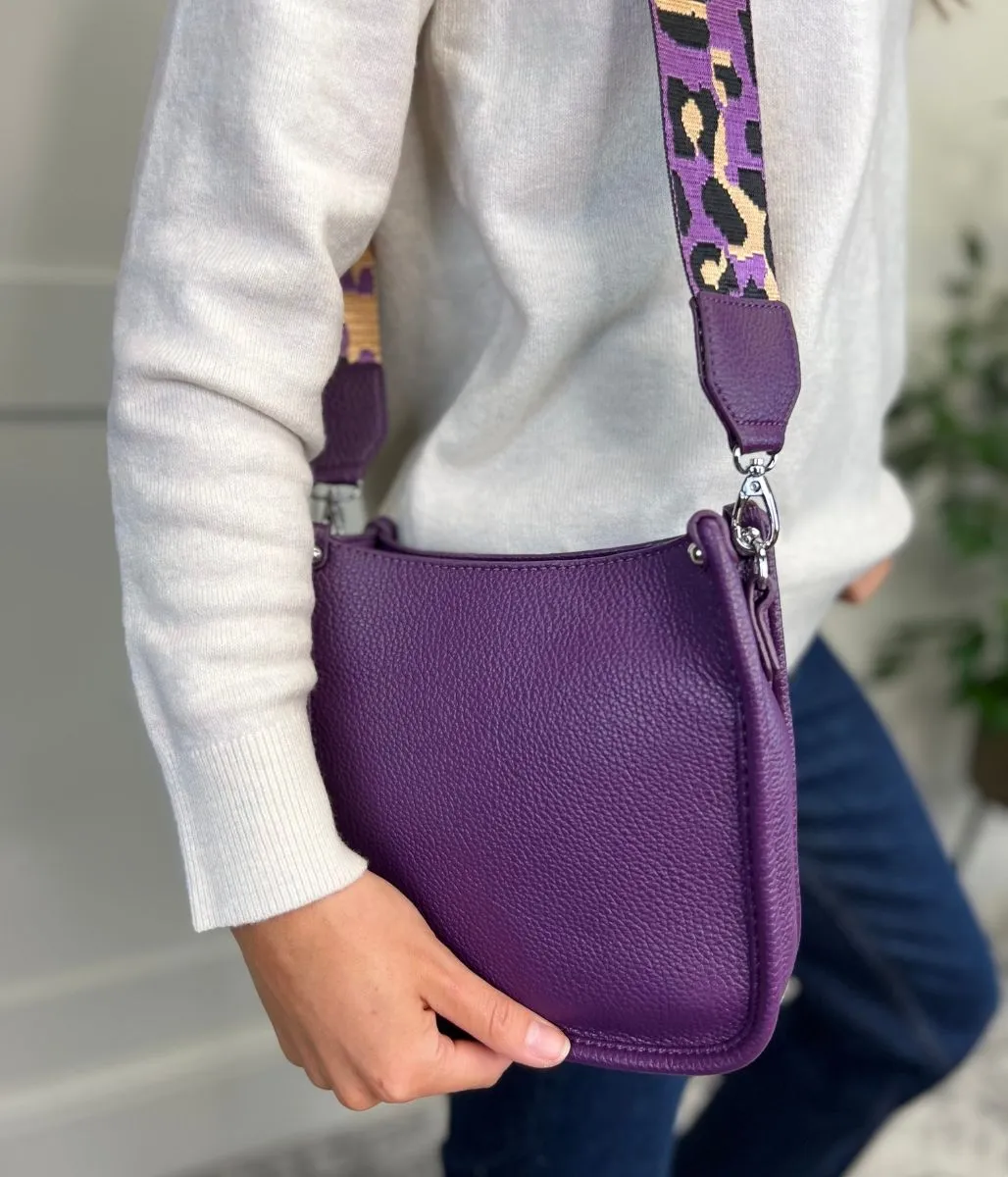 Purple Camo Strap Messenger Bag