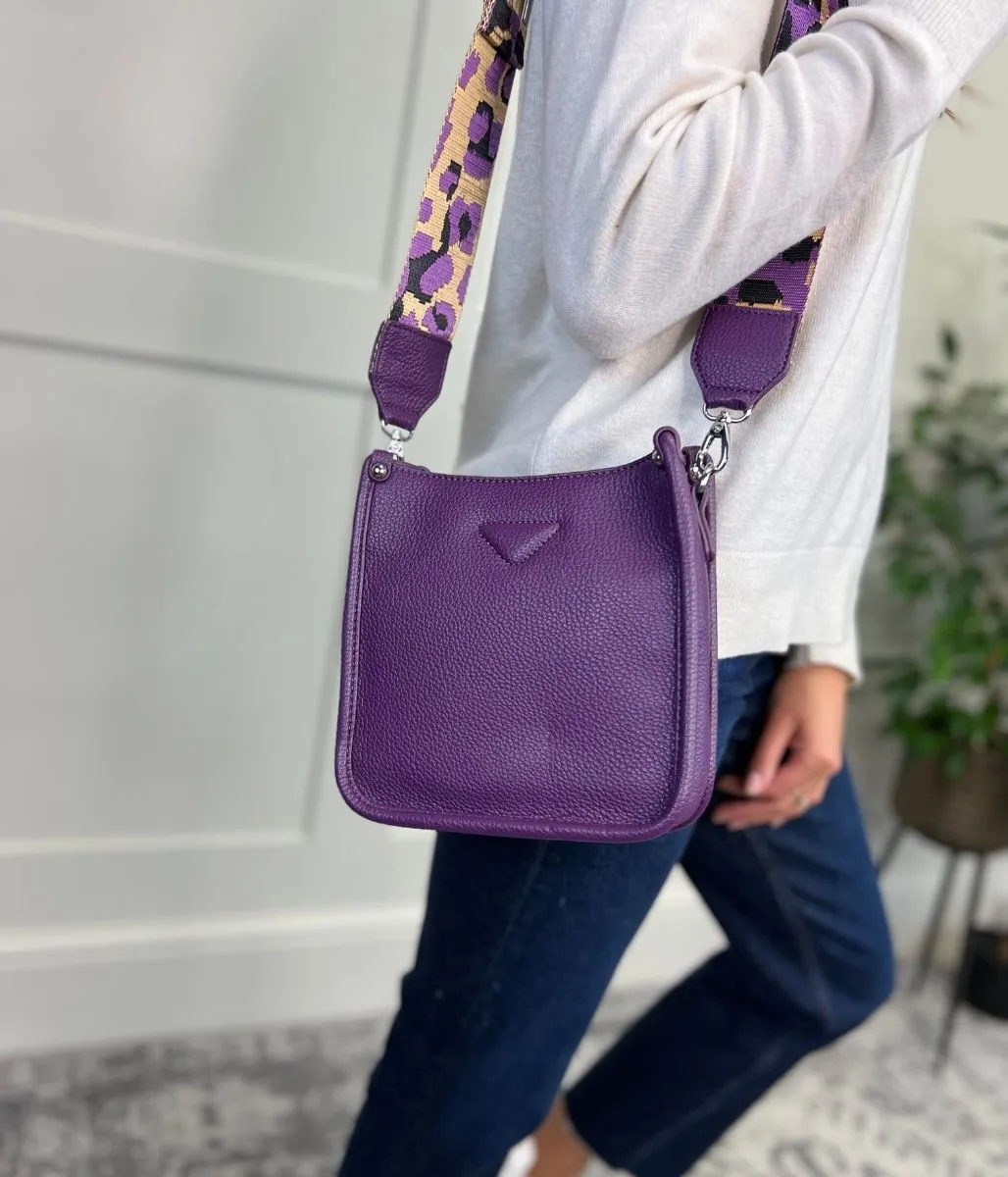 Purple Camo Strap Messenger Bag