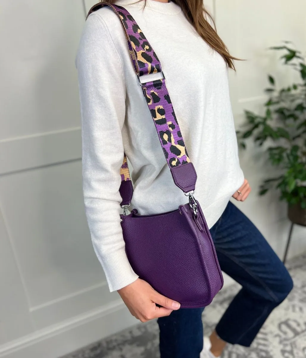 Purple Camo Strap Messenger Bag