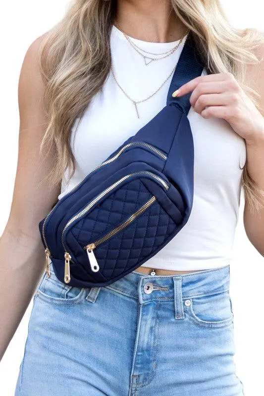 Quilted crossbody sling bag