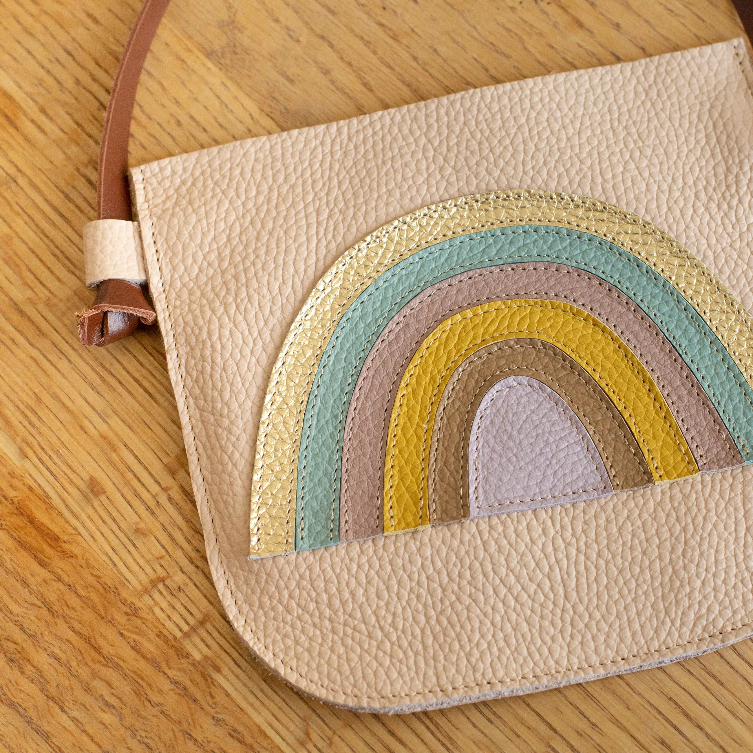 Raibow Bag Personalized Leather Crossbody Purse