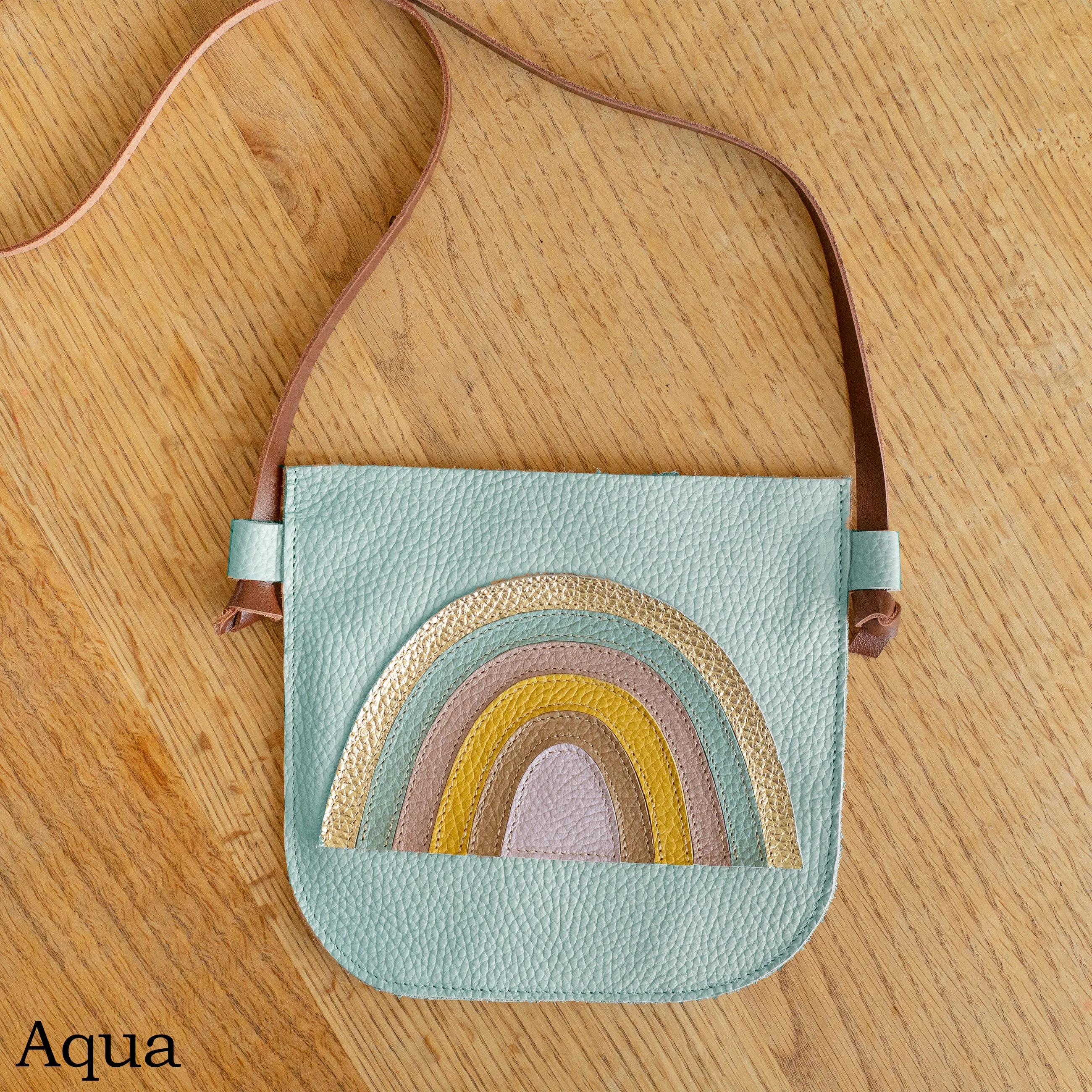 Raibow Bag Personalized Leather Crossbody Purse