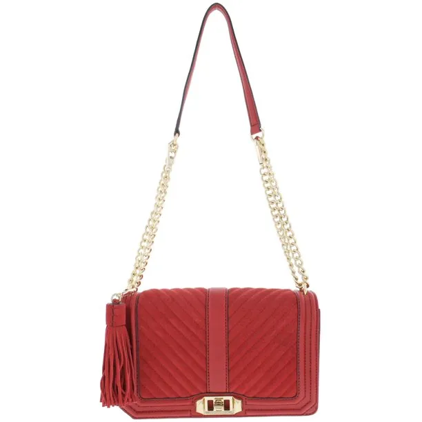 Rebecca Minkoff Women's Love Crossbody with Tassel Deep Red Crossbody Bag