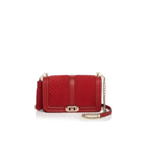 Rebecca Minkoff Women's Love Crossbody with Tassel Deep Red Crossbody Bag