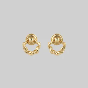 REFUTE. Twisted Snake Door Knocker Earrings - Gold