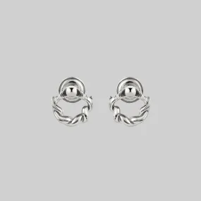 REFUTE. Twisted Snake Door Knocker Earrings - Silver