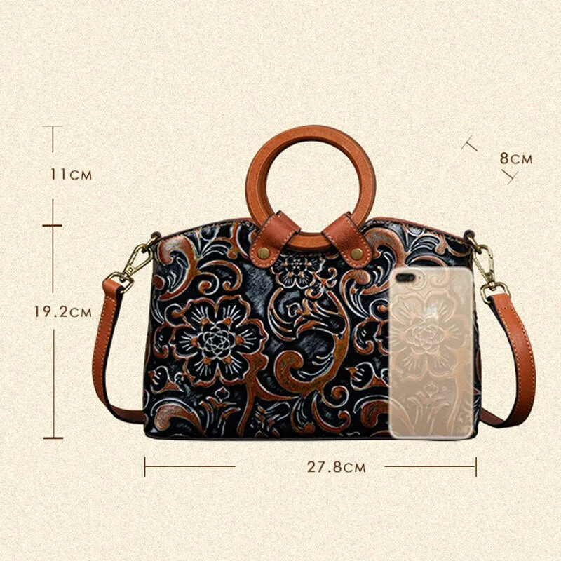 Retro Handmade Embossed Shoulder Bag