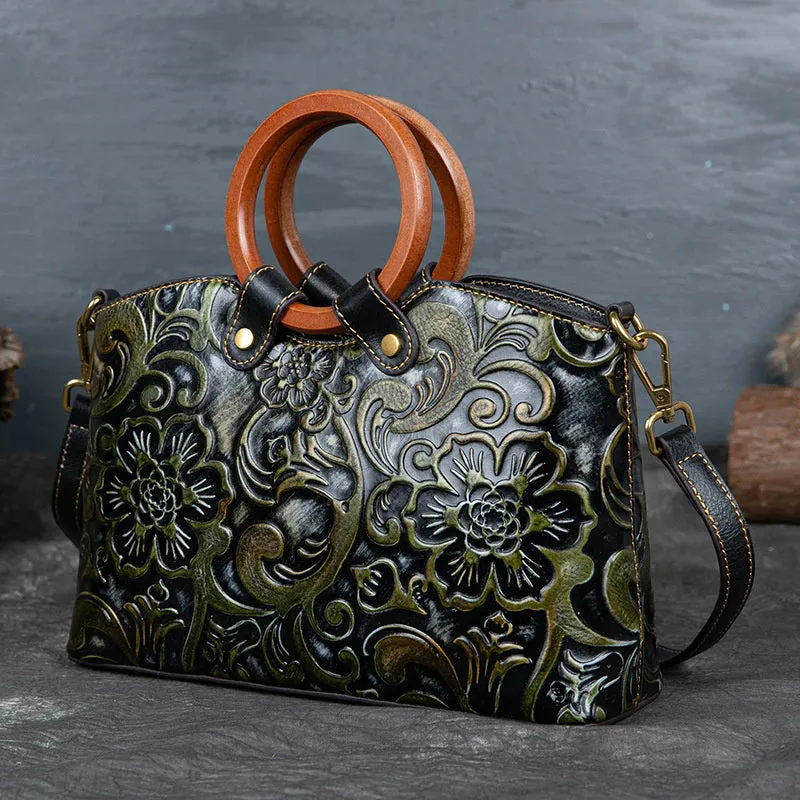 Retro Handmade Embossed Shoulder Bag