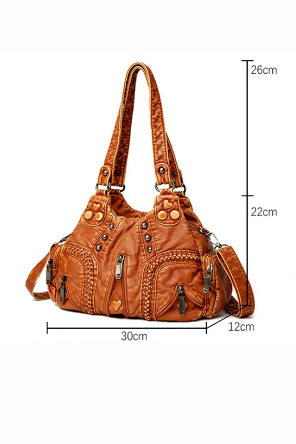 Retro Multi Pocket PU Leather Crossbody Bag