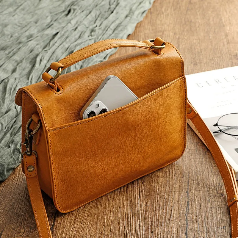 Retro Women's Handbag Crossbody Vegetable Tanned Leather Messenger Bag