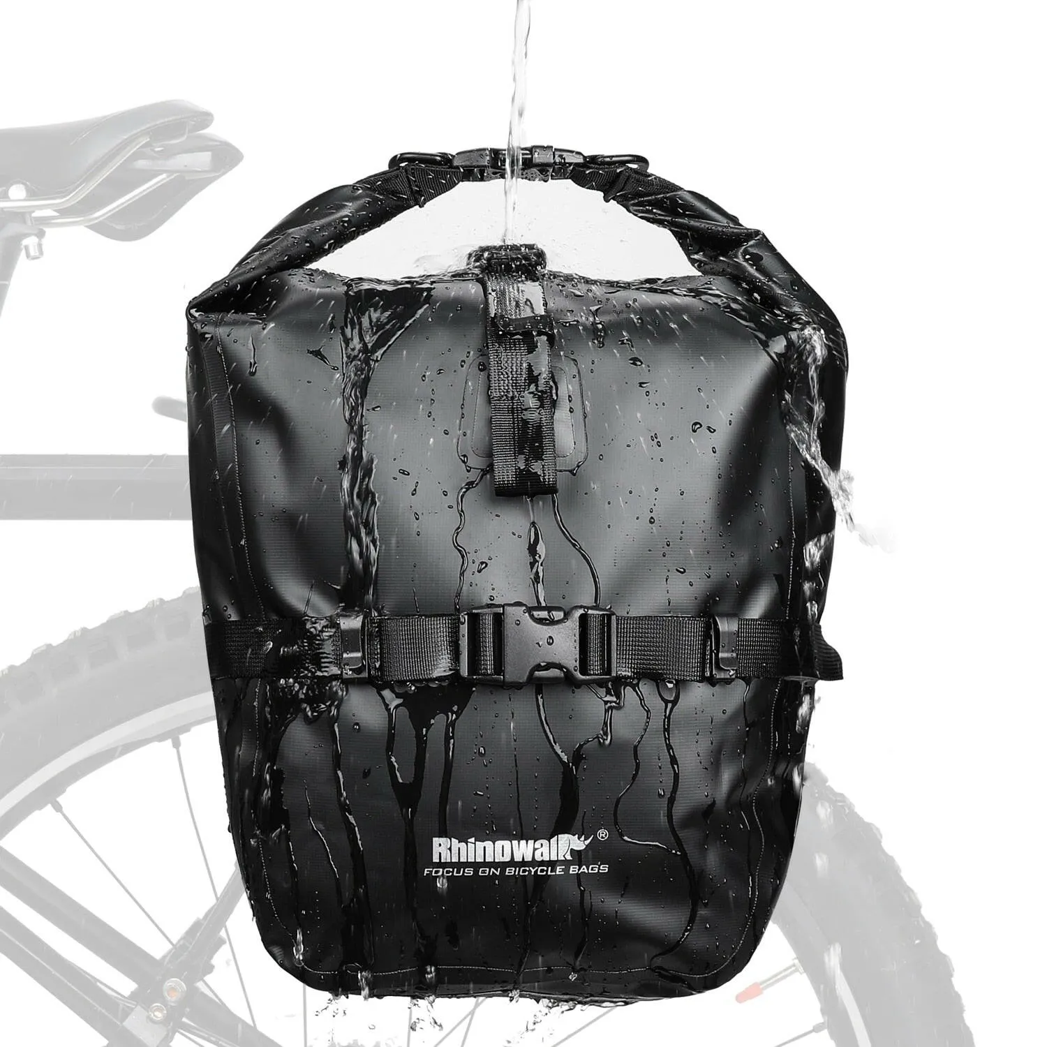 Rhinowalk 20L Bicycle Pannier Bag Bike Waterproof Portable Bike Bag Big storage Trunk Pack Cycling Travel Cycling 1pc