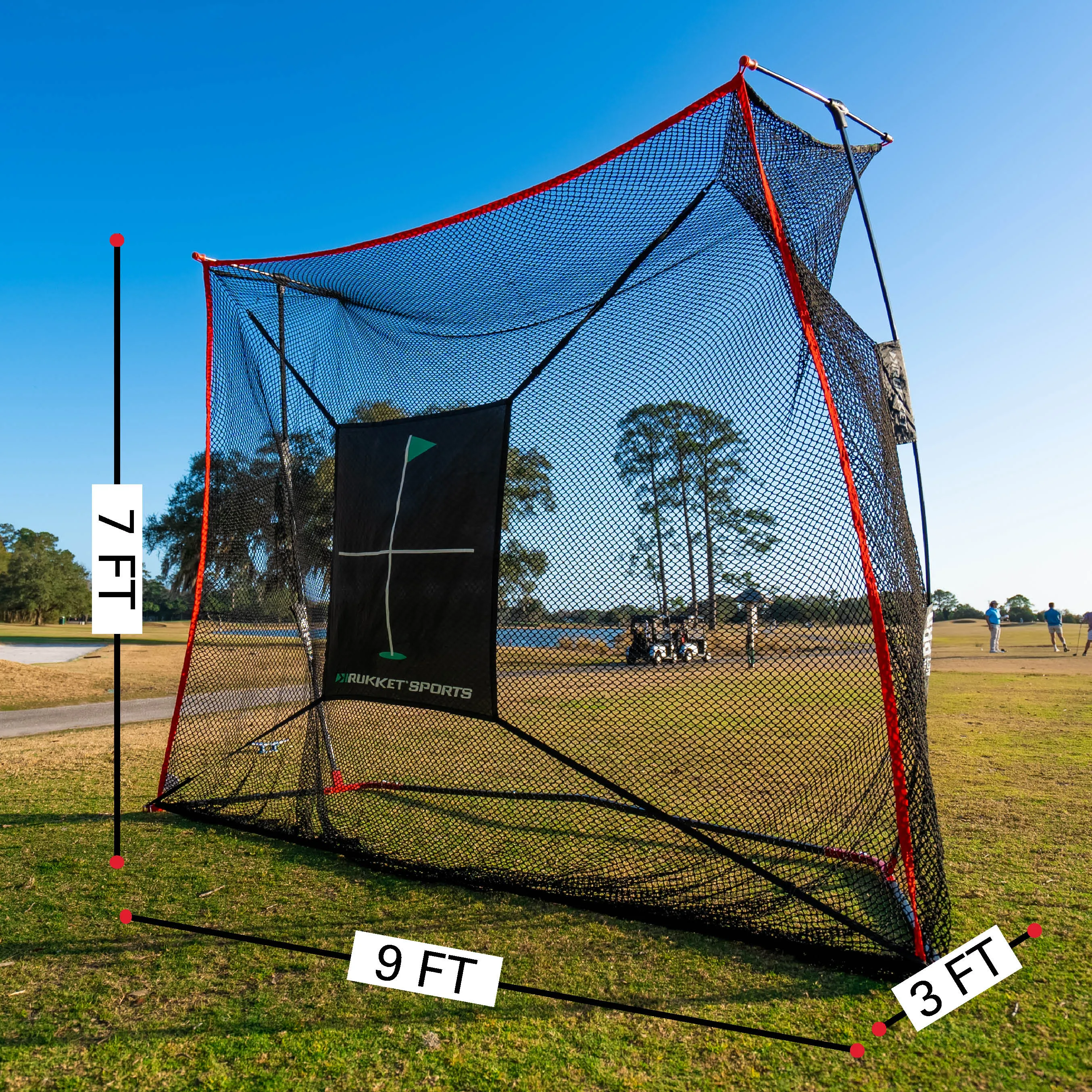 Rukket Sports Haack Pro Golf Net w/ Tri-Turf Mat