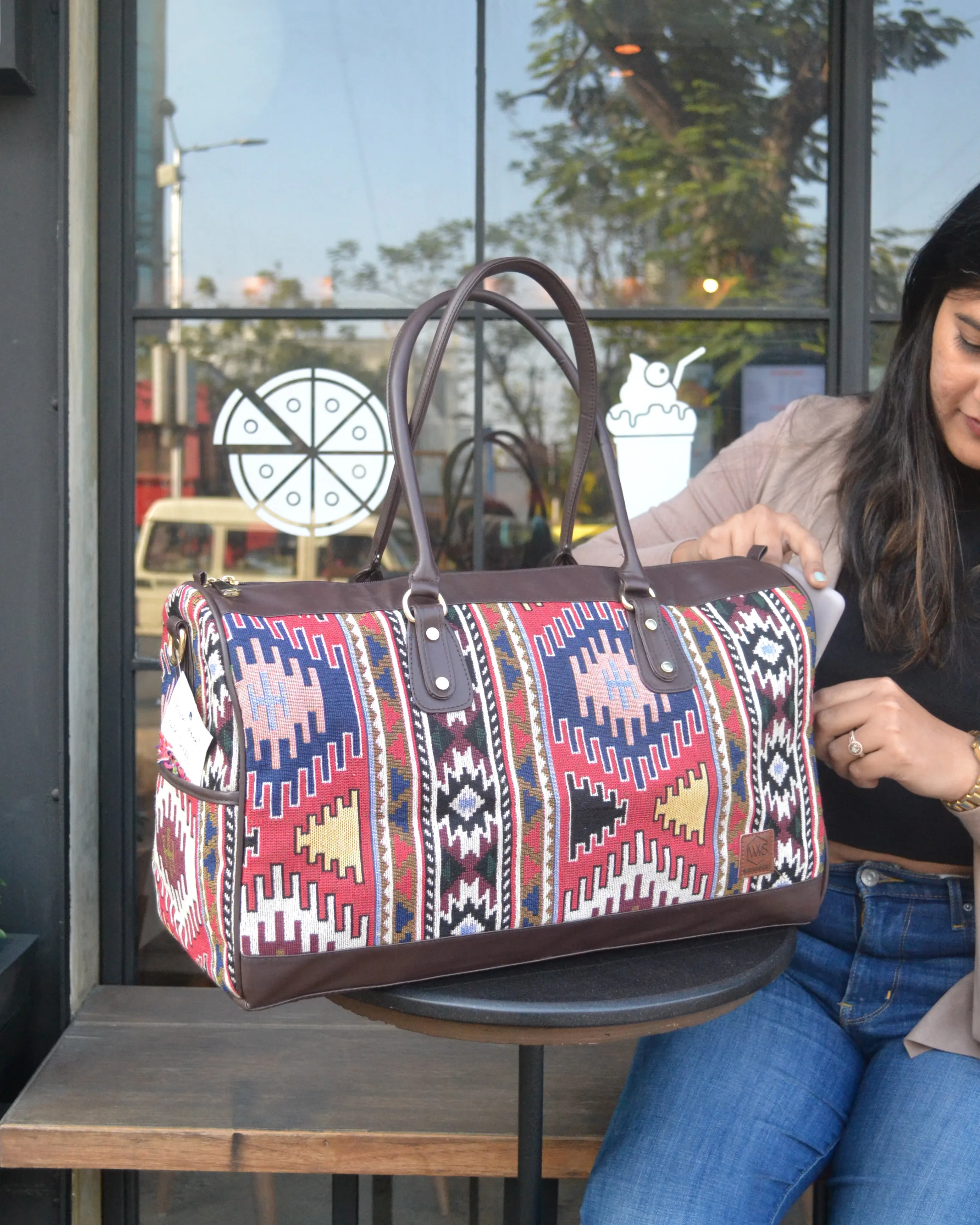 Rustic Kilim Runway Duffle Bag