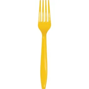 School Bus Yellow Plastic Forks