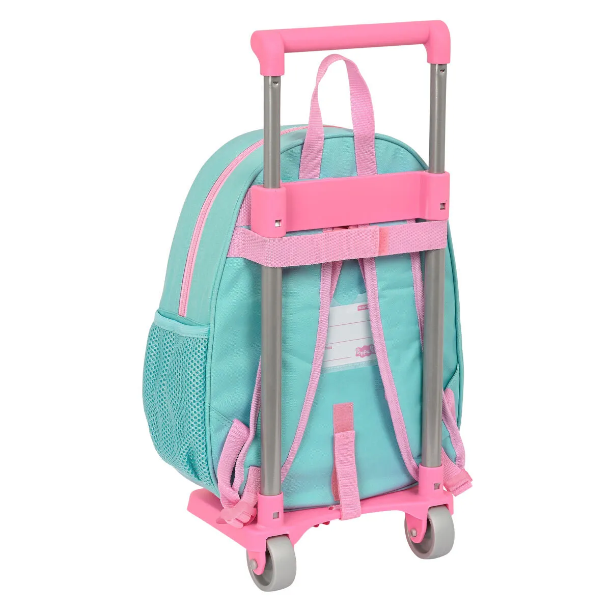 School Rucksack with Wheels Peppa Pig Turquoise (27 x 32 x 10 cm)