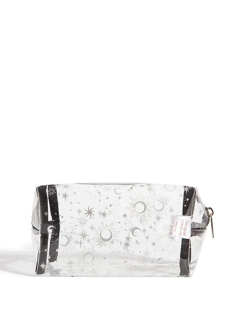 Silver Celestial Makeup Bag