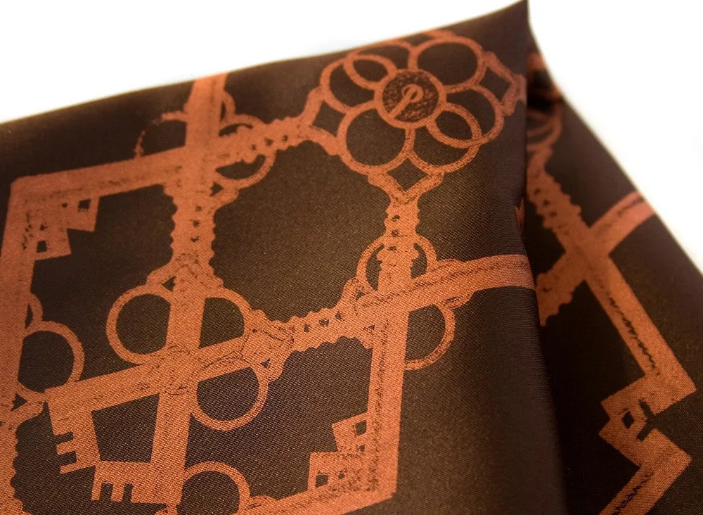 Skeleton Keys Pocket Square. Argyle print handkerchief